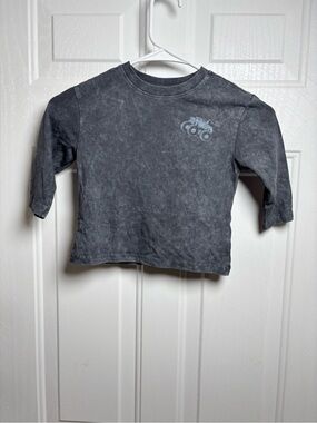 Cat & Jack Gray Mineral-Wash Long Sleeve Tee with Monster Truck